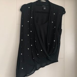 Fifteen Twenty Asymmetrical Black Blouse